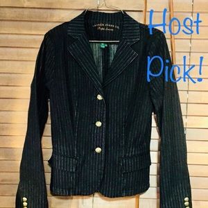 🎁Like New🎁 Women’s Pinstripe Dark Wash Blazer